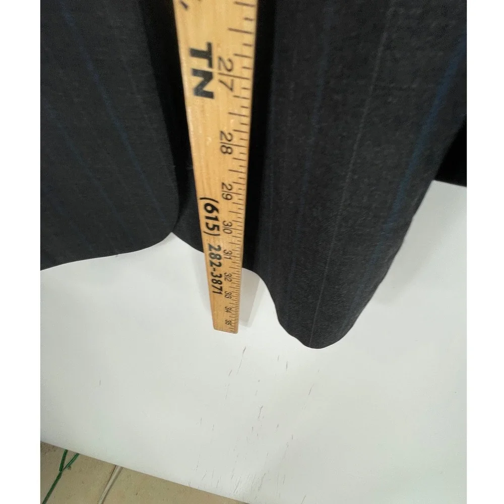 Polo University Ralph Lauren Men Blazer 40R Blazer Charcoal Blue Pinstripe USA
